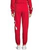KatieJNYC Dylan Bow Coordinating Jogger Pants, Color:Red - Image 2