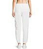 KatieJNYC Dylan Gingham Bow Coordinating Jogger Pants, Color:White - Image 2