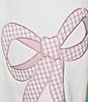 KatieJNYC Dylan Gingham Bow Coordinating Jogger Pants, Color:White - Image 5