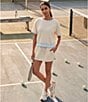 KATYDID Contrast Two-Tone Scuba Coordinating Drawstring Skort - Image 5