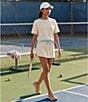KATYDID Contrast Two-Tone Scuba Coordinating Drawstring Skort - Image 6