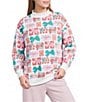 KATYDID Long Sleeve Allover Graphic Presents Oversized Sweatshirt - Image 1