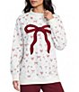 KATYDID Long Sleeve Bow Reindeer Oversized Sweatshirt - Image 1