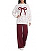 KATYDID Long Sleeve Bow Reindeer Oversized Sweatshirt - Image 3