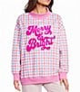 KATYDID Long Sleeve Merry & Bright Patchwork Design Oversized Sweatshirt - Image 1