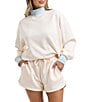 KATYDID Two-Tone Mock Neck Long Sleeve Sweatshirt - Image 1