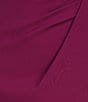 Color:Boysenberry - Image 4 - Asymmetrical Neck Front Slit Pleated Bodice Gown