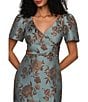 Kay Unger Esmerelda Floral Jacquard Column Gown - Image 4