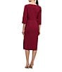 Kay Unger Farrah Front Twist Midi Dress, Color:Ruby Red - Image 2