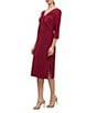 Kay Unger Farrah Front Twist Midi Dress, Color:Ruby Red - Image 3