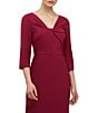 Kay Unger Farrah Front Twist Midi Dress, Color:Ruby Red - Image 4