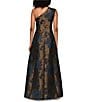 Kay Unger Floral Jacquard One Shoulder Gown - Image 2