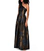Kay Unger Floral Jacquard One Shoulder Gown - Image 4