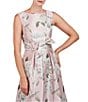 Kay Unger Floral Metallic Jacquard Boat Neckline Sleeveless Bow Front Ball Gown, Color:Pink Pearl - Image 4