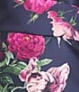 Color:Dark Midnight - Image 5 - Floral Mikado V-Neck Sleeveless Side Slit Gown