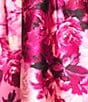 Color:Pink Rose - Image 6 - Floral Print Square Neck Short Sleeve Pleated A-Line Dress
