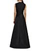 Kay Unger Gabriella Textured Jacquard Keyhole Neckline A-Line Gown, Color:Black - Image 2