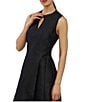 Kay Unger Gabriella Textured Jacquard Keyhole Neckline A-Line Gown, Color:Black - Image 4
