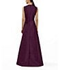 Kay Unger Gabriella Textured Jacquard Keyhole Neckline A-Line Gown, Color:Mulberry - Image 2