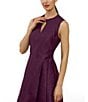 Kay Unger Gabriella Textured Jacquard Keyhole Neckline A-Line Gown, Color:Mulberry - Image 4