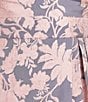 Color:Soft Blush - Image 4 - Glenna Floral Jacquard V-Neck Sleeveless Pleated Gown