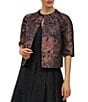 Kay Unger Matilda Metallic 3/4 Sleeve Jacquard Evening Jacket, Color:Carbon Multi - Image 1
