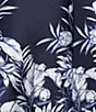 Color:Dark Navy - Image 4 - Mikado Floral Border Print V-Neck Sleeveless A-Line Midi Dress