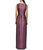 Kay Unger Octavia Metallic Peplum V-Neck Ruffle Column Gown, Color:Muted Purple - Image 2