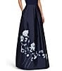 Color:Dark Navy - Image 4 - Rosa Mikado Floral Print High Rise Pleated Gown Skirt