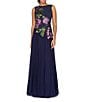 Kay Unger Sleeveless Embroidered Asymmetric Hem Long Gown - Image 1