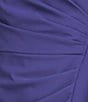Color:Cobalt - Image 5 - Stretch Crepe Boat Neckline Short Sleeve Pleated Bodice Midi Dress