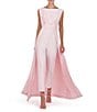 Color:Pink Pearl - Image 1 - Stretch Crepe Boat Neckline Sleeveless Walk Through Jumpsuit