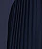 Color:Slate - Image 5 - Stretch Crepe Jewel Neck Sleeveless Pleated Chiffon Underskirt Midi Dress