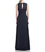 Color:Navy Blue - Image 2 - Stretch Illusion Sleeveless Pleated Underlay Asymmetrical Gown