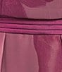 Kay Unger Tess Chiffon Floral Print Crew Neck Sleeveless Pleated Waistband Blouson Gown, Color:Dark Purple - Image 3