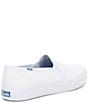 Color:White - Image 2 - Double Decker Canvas Slip-On Sneakers