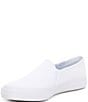 Color:White - Image 4 - Double Decker Canvas Slip-On Sneakers