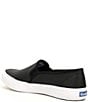 Color:Black - Image 3 - Double Decker Leather Slip On Sneakers