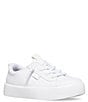 Color:White - Image 1 - Girls' Kickback Jr Washable Leather Sneakers (Toddler)