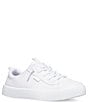 Color:White - Image 1 - Girls' Kickback Washable Leather Sneakers (Youth)