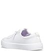 Color:White - Image 3 - Girls' Kickback Washable Leather Sneakers (Youth)