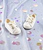 Color:Ivory - Image 6 - Girls' Kickstart Celebrations Sparkle Alternative Closure Sneaker Crib Shoes (Infant)