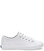 Color:White - Image 2 - Girls' Kickstart Leather Lace-Up Sneakers (Youth)