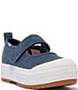 Color:Denim - Image 1 - Mary Jane Platform Canvas Sneakers