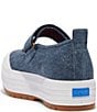 Color:Denim - Image 3 - Mary Jane Platform Canvas Sneakers