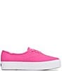 Color:Bright Pink - Image 2 - Point Linen Lace Up Platform Sneakers