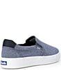 Color:Navy - Image 2 - Pursuit Flecked Chambray Slip-On Sneakers