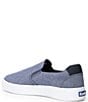 Color:Navy - Image 3 - Pursuit Flecked Chambray Slip-On Sneakers