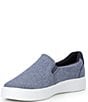 Color:Navy - Image 4 - Pursuit Flecked Chambray Slip-On Sneakers