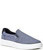 Color:Navy - Image 1 - Pursuit Flecked Chambray Slip-On Sneakers
